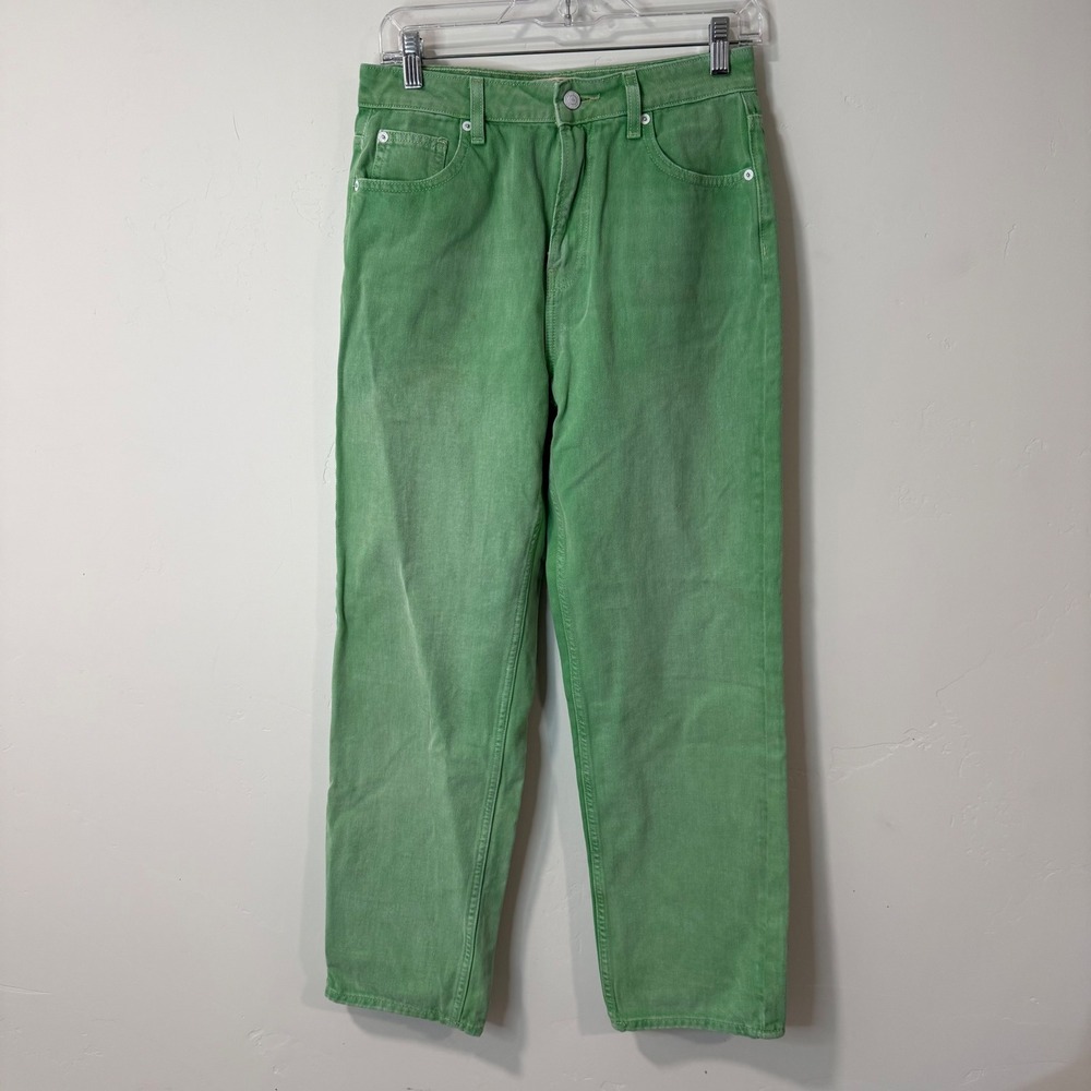 Free People We The Free Womens Pacifica Jeans 28 Green High Rise Slim Straight